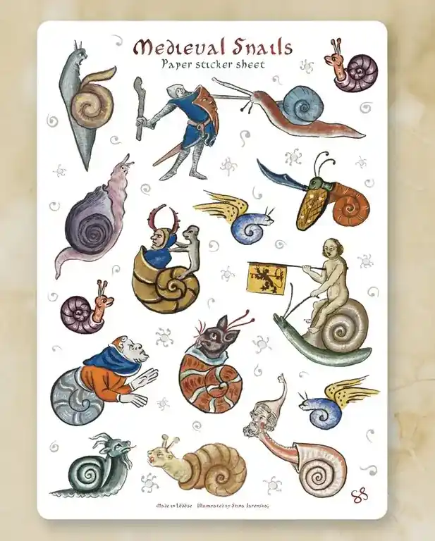 Populär - Medieval Snails Sticker Set