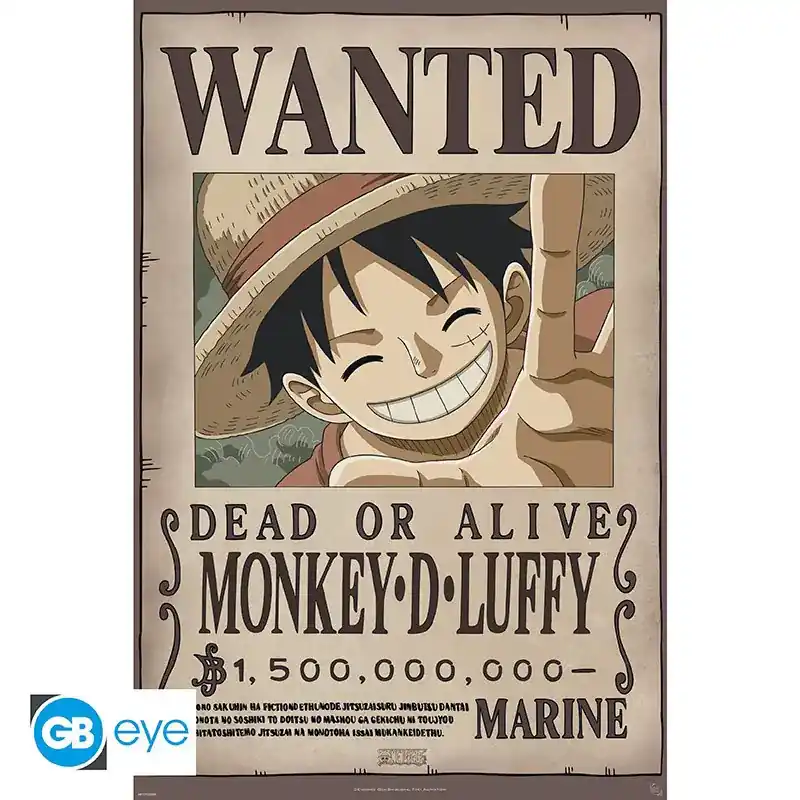 (A3) Poster Maxi Wanted Luffy New 2 | Rekommenderas