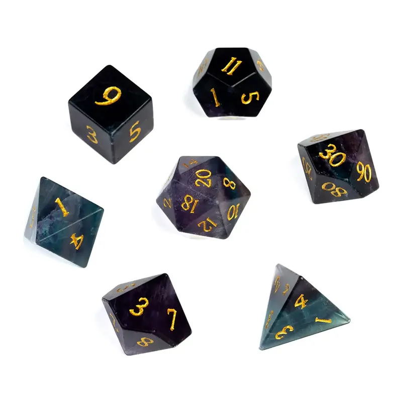 Purple Fluorite Dice Set | Rekommenderas