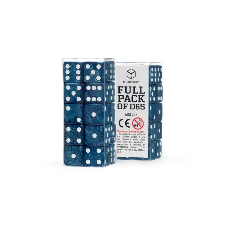 Q Workshop Tärningsset Full Pack D6 Cobalt (20) - Rea